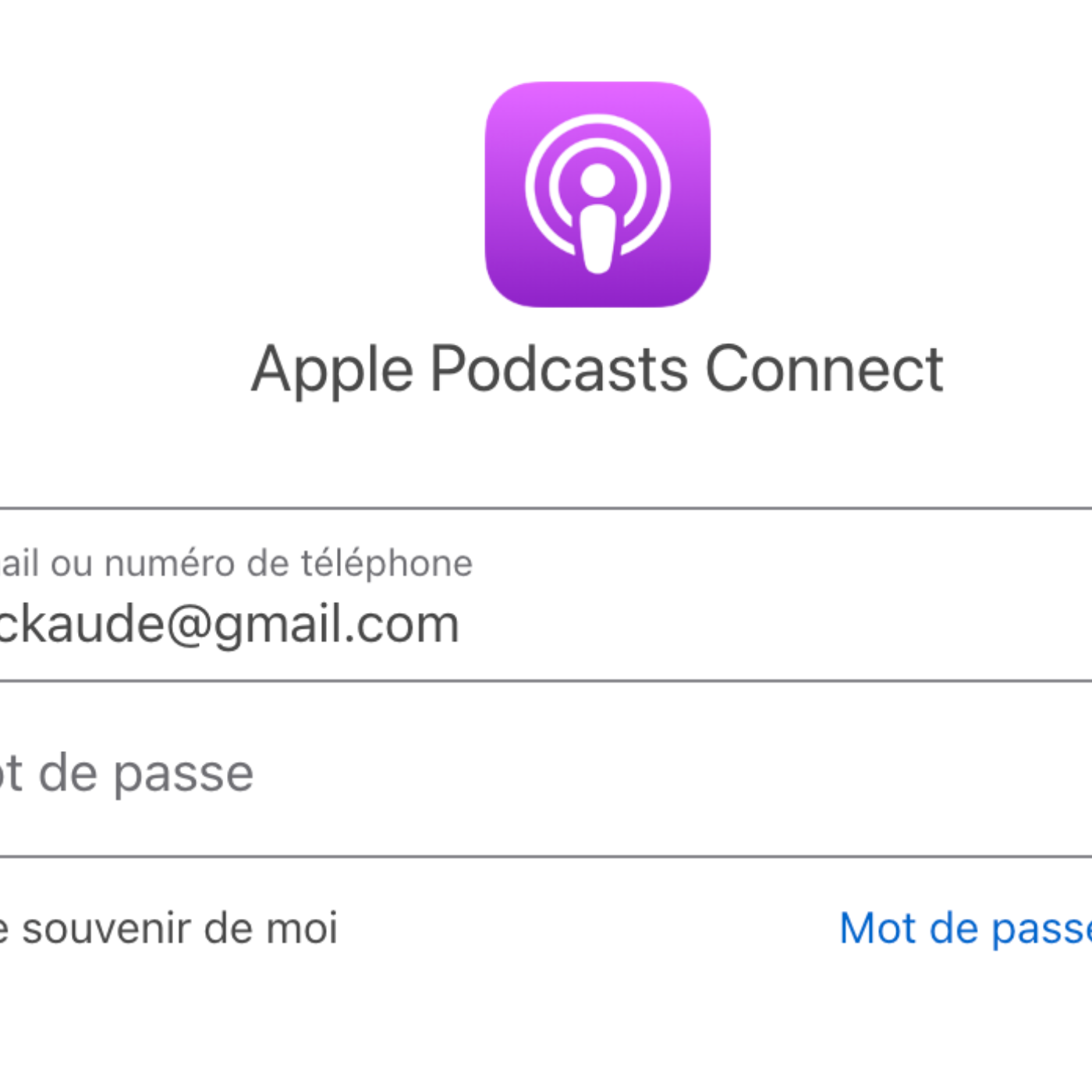 création d’un compte Apple